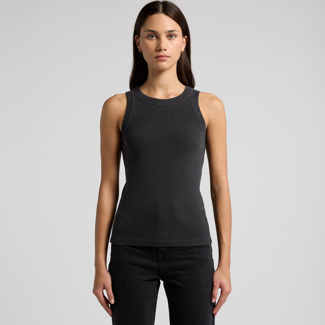 Women's Faded Organic Rib Tank | Arena Custom Blanks