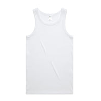 Men's Organic Rib Singlet |Arena Custom Blanks - Arena Prints - Front - White