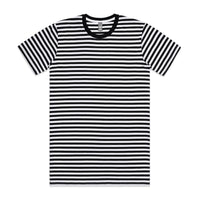 Men's Staple Stripe Tee Shirt | Arena Custom Blanks - Arena Prints - Front - Black - White