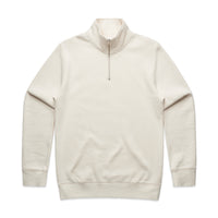 Men's Stencil Half Zip Hoodie | Arena Custom Blanks - Arena Prints - Front - Ecru - Cream