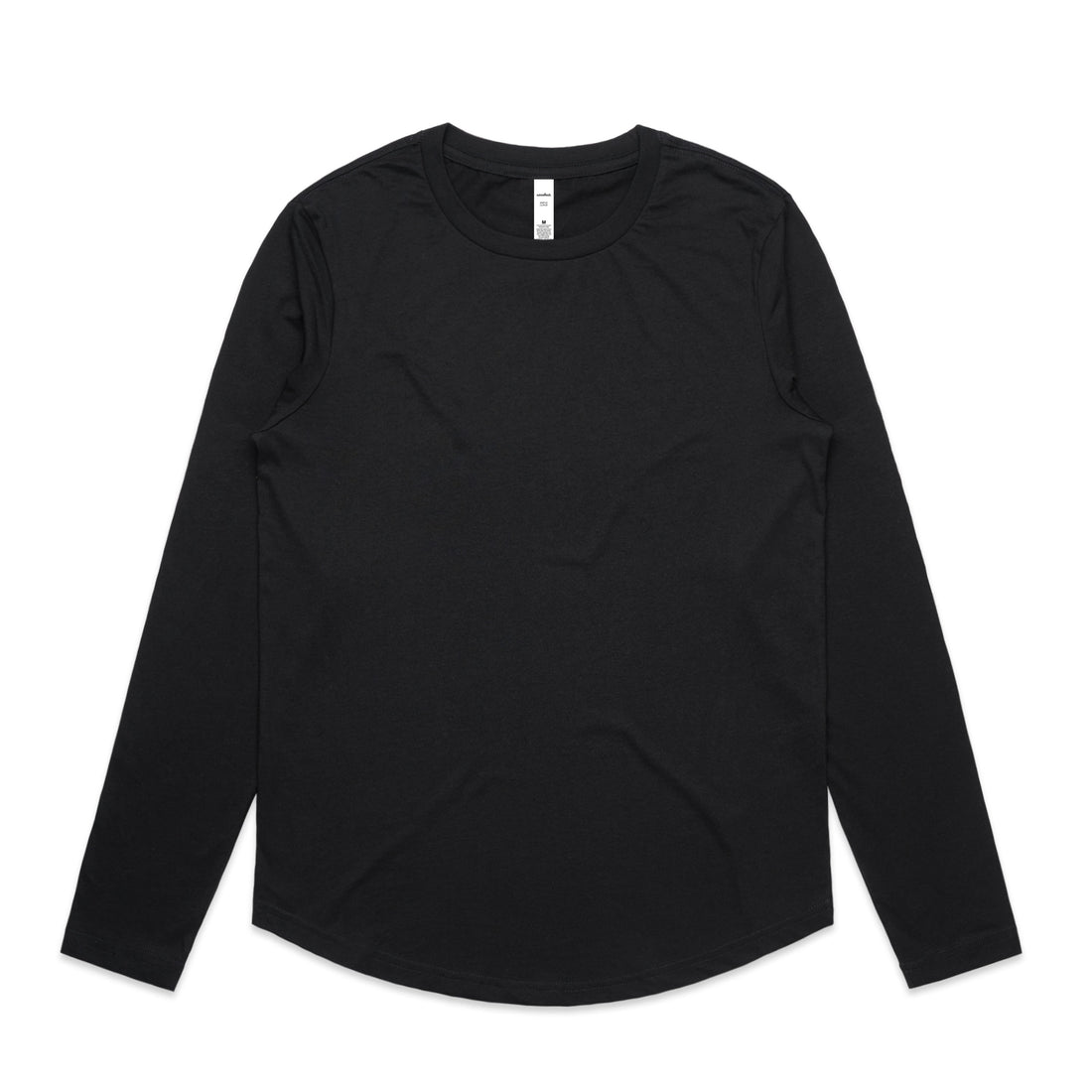 Women's Maple Curve Long Sleeve Tee | Arena Custom Blanks - Arena Prints - Front - Black