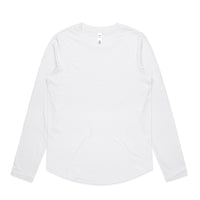 Women's Maple Curve Long Sleeve Tee | Arena Custom Blanks - Arena Prints - Front - White
