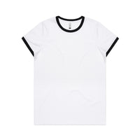Women's Maple Ringer Tee | Arena Custom Blanks - Arena Prints - Front - Black