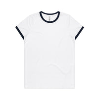 Women's Maple Ringer Tee | Arena Custom Blanks - Arena Prints - Front - Navy