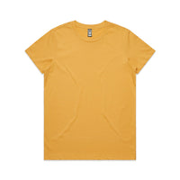Women's Maple Tee Shirt | Arena Custom Blanks - Arena Prints - Front - Mustard - Yellow