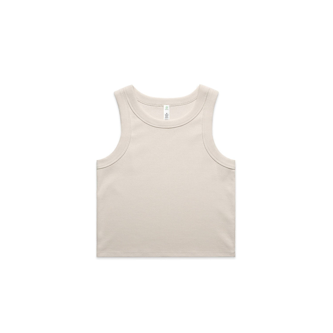 Women's Organic Rib Crop Tank | Arena Custom Blanks - Arena Prints - Front - Bone - Cream