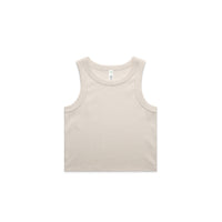 Women's Organic Rib Crop Tank | Arena Custom Blanks - Arena Prints - Front - Bone - Cream