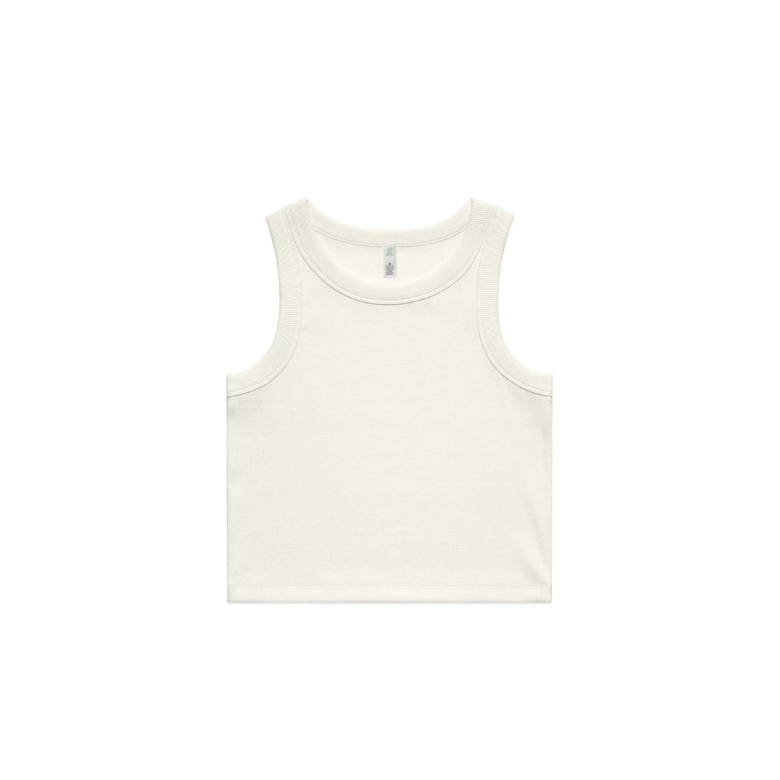 Women's Organic Rib Crop Tank | Arena Custom Blanks - Arena Prints - Front - Ecru - Cream