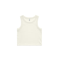Women's Organic Rib Crop Tank | Arena Custom Blanks - Arena Prints - Front - Ecru - Cream