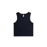 Women's Organic Rib Crop Tank | Arena Custom Blanks - Arena Prints - Front - Navy - Blue