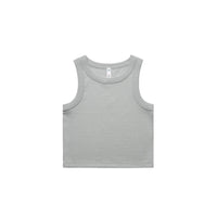 Women's Organic Rib Crop Tank | Arena Custom Blanks - Arena Prints - Front - Storm - Grey