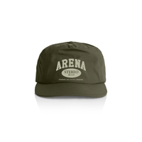 Green cap with 'Arena Stereo' text on a white background