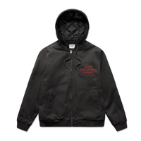 Black Pure American Canvas Bomber Hood Jacket | Arena Apparel