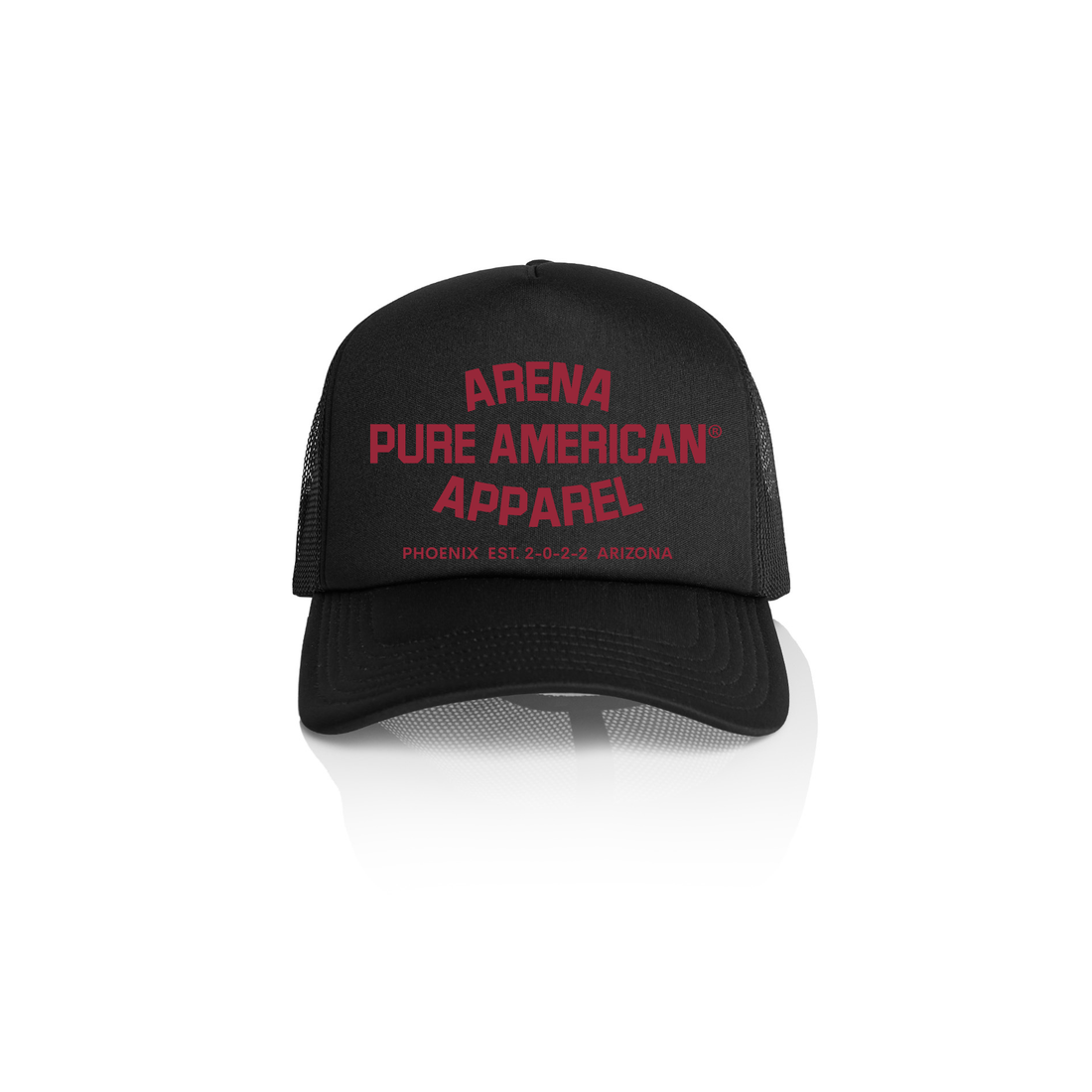 Black Pure American Frame Foam Trucker Cap | Arena Apparel