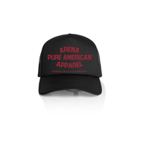 Black Pure American Frame Foam Trucker Cap | Arena Apparel