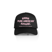 Black Pure American Frame Foam Trucker Cap | Arena Apparel