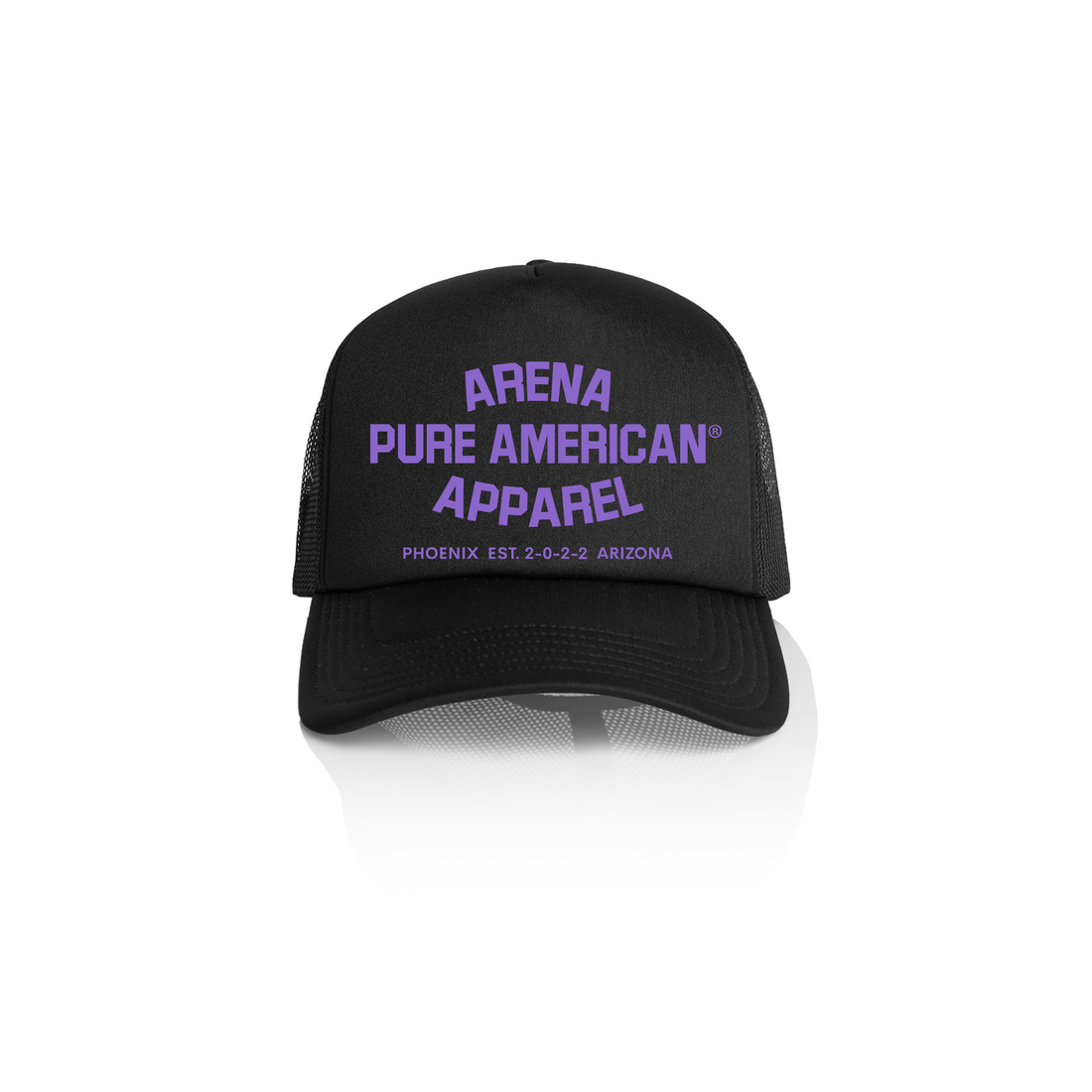 Black Pure American Frame Foam Trucker Cap | Arena Apparel