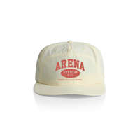 Butter cap with 'Arena Stereo' logo on a white background