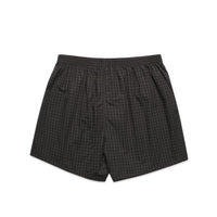 Boxer Check Shorts | Arena Custom Blanks - Arena Prints - Back - Coal - Black