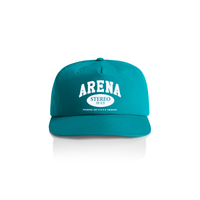 Teal cap with 'Arena Stereo' logo on a white background