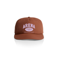 Clay cap with 'Arena Stereo' logo on a white background