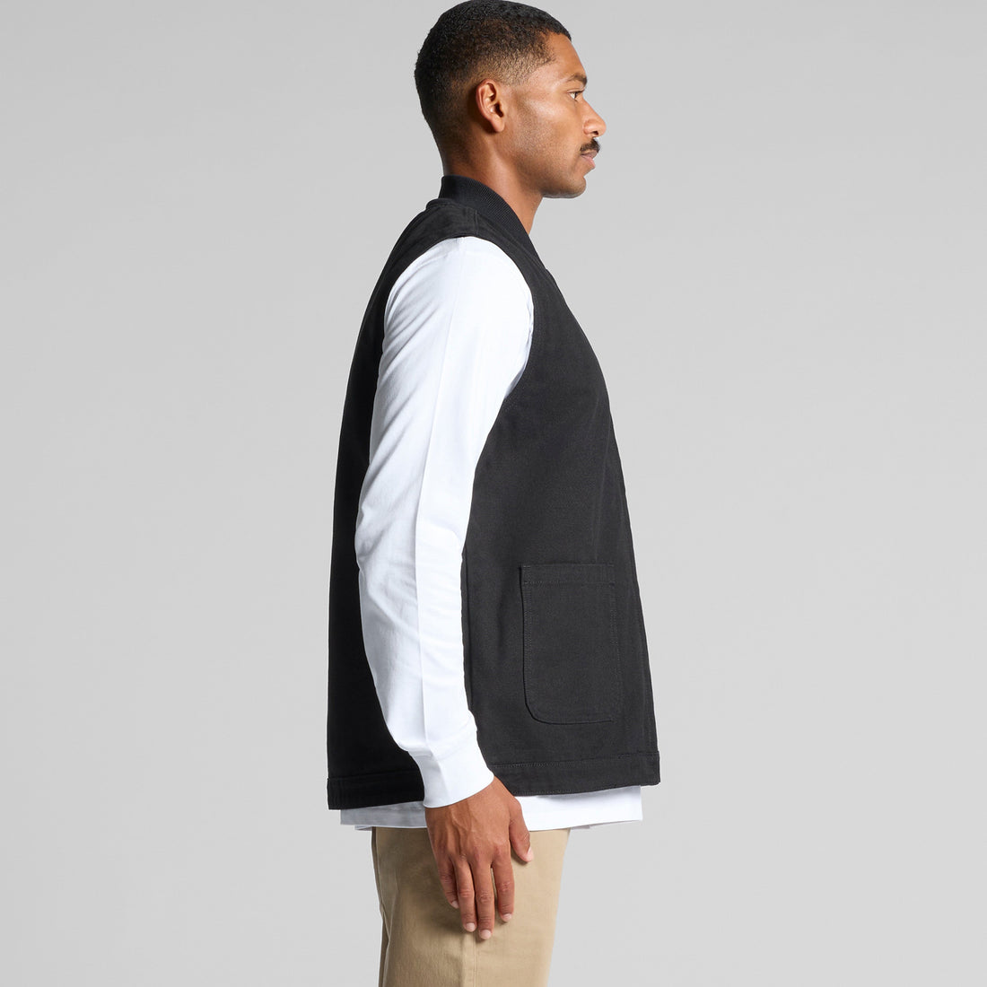 Canvas Heavy Vest | Arena Custom Blanks - Arena Prints - Modeled Shot - Side