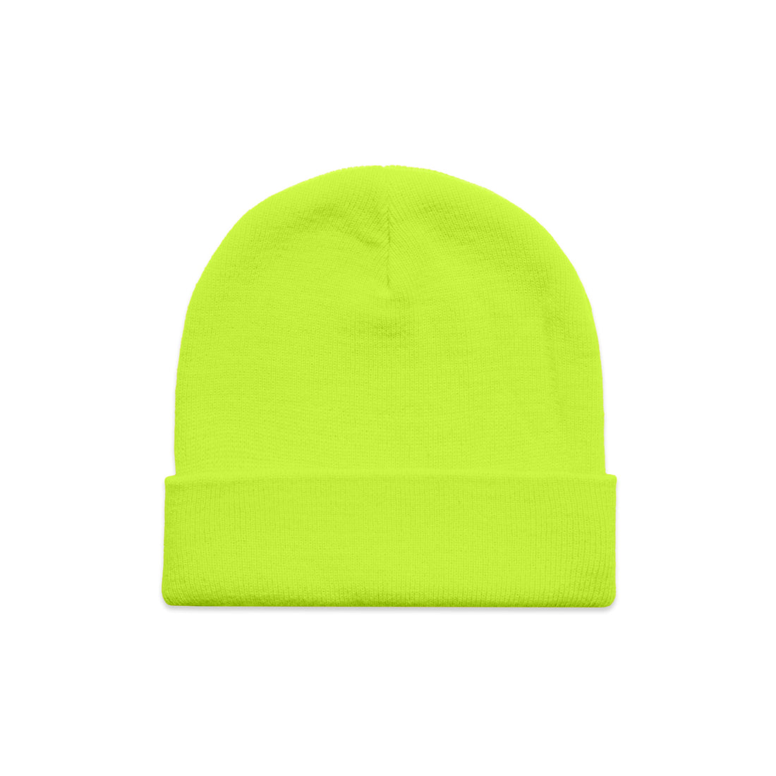 Cuff Safety Beanie | Arena Custom Blanks - Arena Prints - Front - Safety Yellow - Yellow