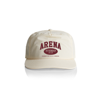 Ecru cap with 'Arena Stereo' logo on a white background