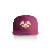 Grape cap with 'Arena Stereo' text on a white background