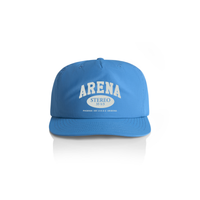 Hydro Blue cap with 'Arena Stereo' text on a white background