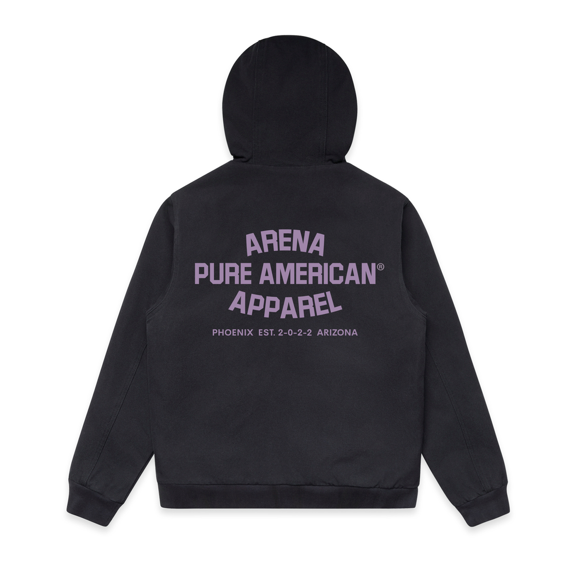 Ink Blue Pure American Canvas Bomber Hood Jacket | Arena Apparel