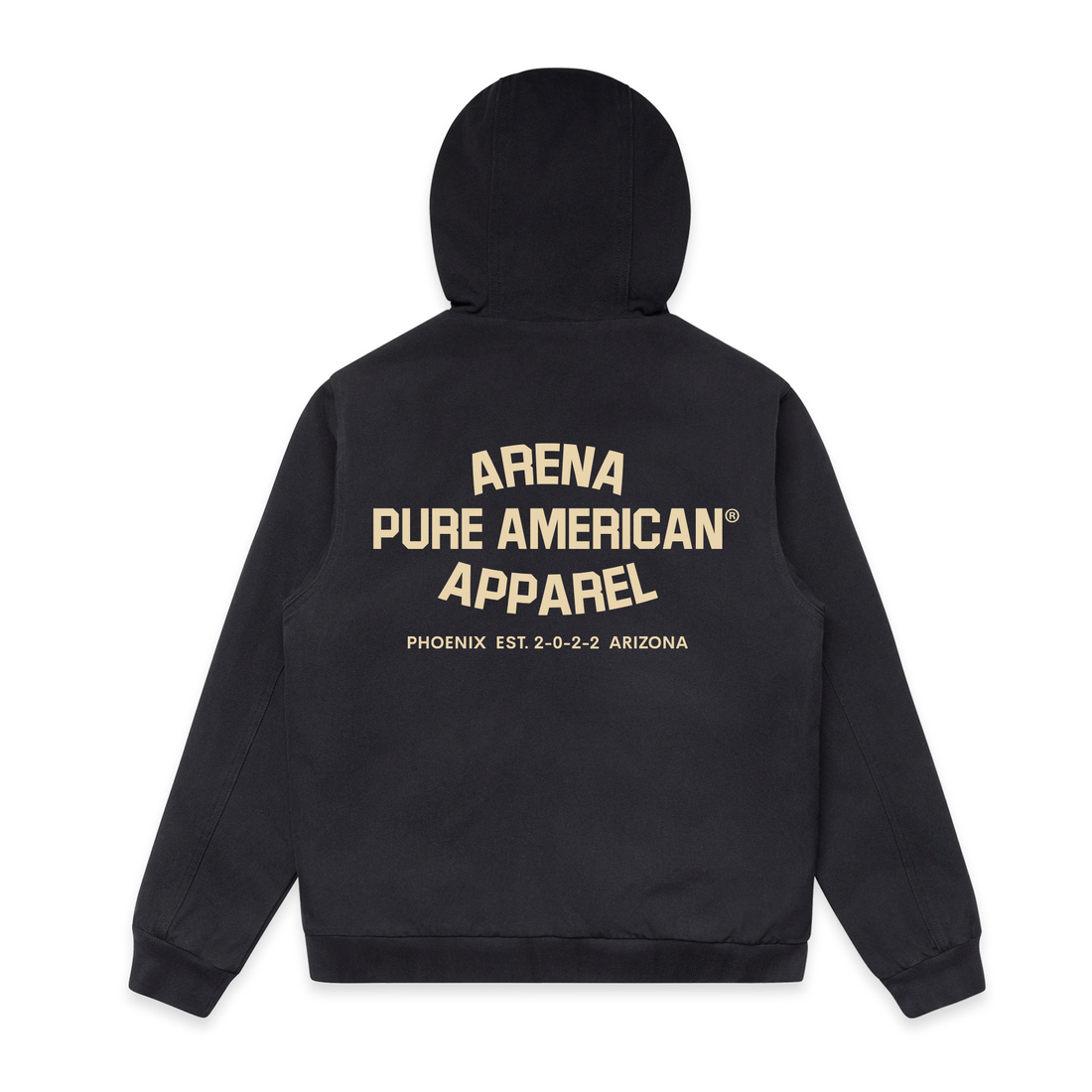 Ink Blue Pure American Canvas Bomber Hood Jacket | Arena Apparel
