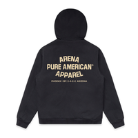 Ink Blue Pure American Canvas Bomber Hood Jacket | Arena Apparel