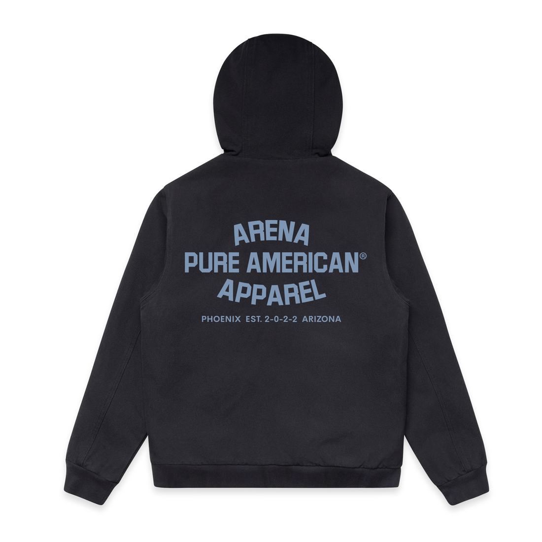 Ink Blue Pure American Canvas Bomber Hood Jacket | Arena Apparel