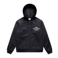 Ink Blue Pure American Canvas Bomber Hood Jacket | Arena Apparel