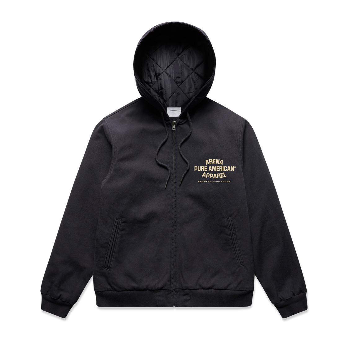 Ink Blue Pure American Canvas Bomber Hood Jacket | Arena Apparel