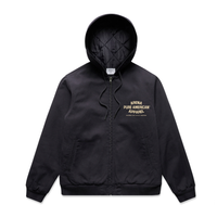 Ink Blue Pure American Canvas Bomber Hood Jacket | Arena Apparel