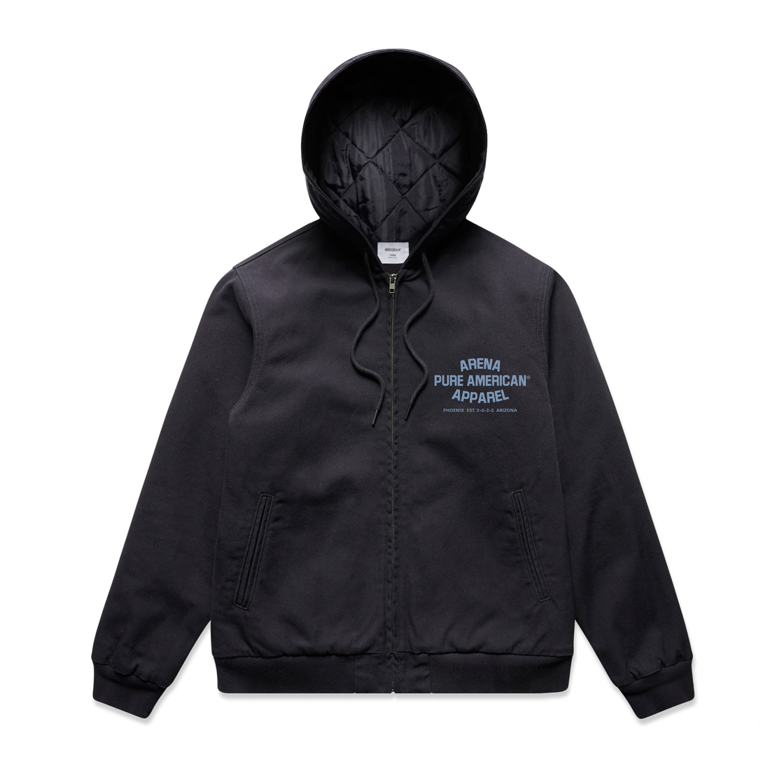 Ink Blue Pure American Canvas Bomber Hood Jacket | Arena Apparel