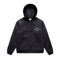 Ink Blue Pure American Canvas Bomber Hood Jacket | Arena Apparel