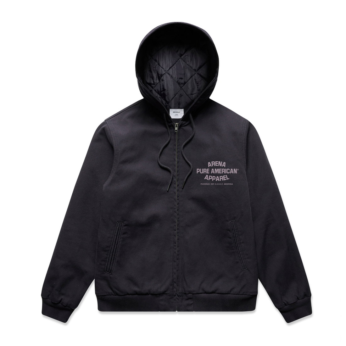 Ink Blue Pure American Canvas Bomber Hood Jacket | Arena Apparel