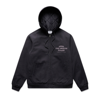 Ink Blue Pure American Canvas Bomber Hood Jacket | Arena Apparel