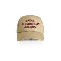 Khaki Pure American Frame Foam Trucker Cap | Arena Apparel