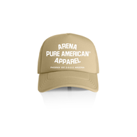 Khaki Pure American Frame Foam Trucker Cap | Arena Apparel