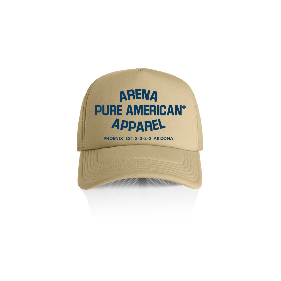 Khaki Pure American Frame Foam Trucker Cap | Arena Apparel