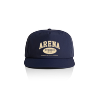 Navy blue cap with 'Arena Stereo' text on a white background