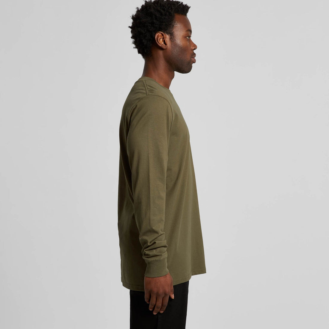 Men's Base Long Sleeve Shirt | Arena Custom Blanks - Arena Prints - Modeled Shot - Side