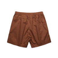 Men's Beach Shorts 17" | Arena Custom Blanks - Arena Prints - Back -  Clay - Brown