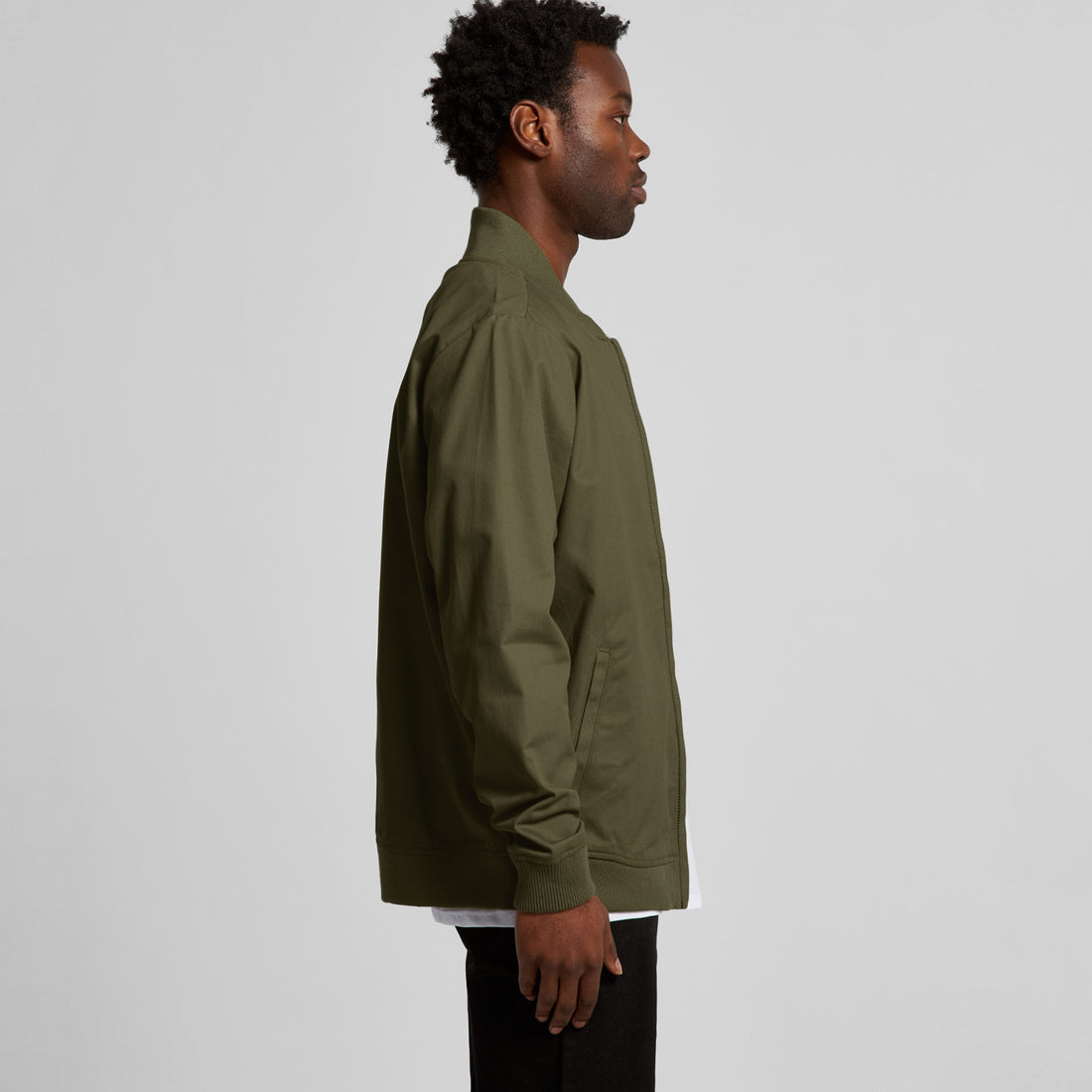 Men's Bomber Jacket | Arena custom Blanks - Arena Prints - Modeled Shot - Side