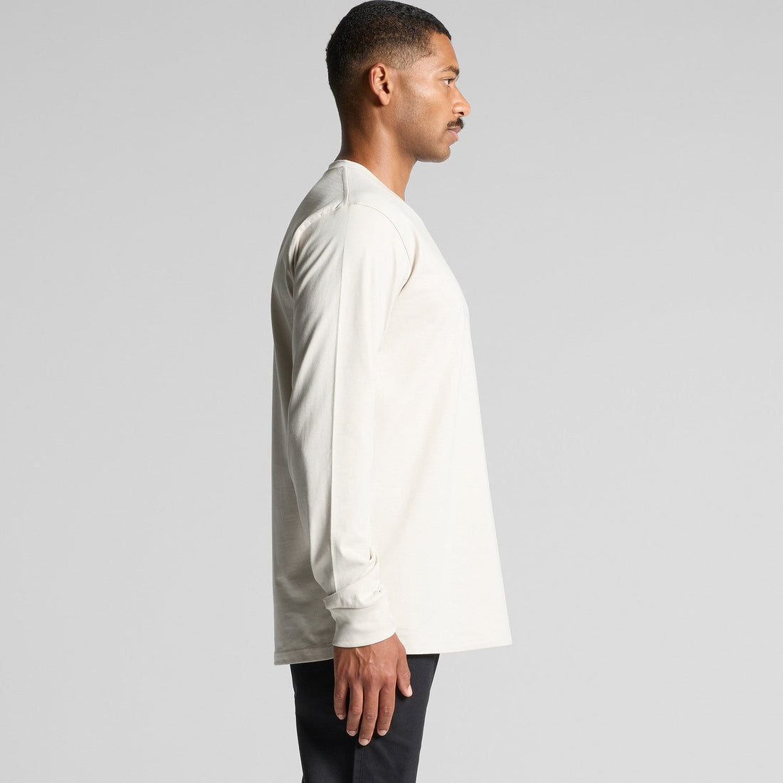 Men's Classic Long Sleeve Tee | Arena Custom Blanks - Modeled Shot - Side