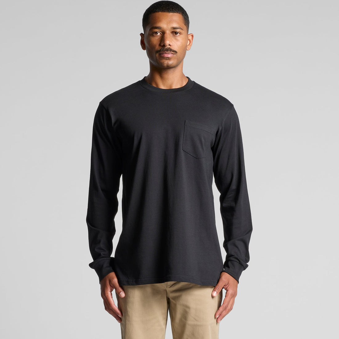 Men's Classic Pocket Long-Sleeve Tee | Arena Custom Blanks - Arena Prints - Modeled Shot - Front